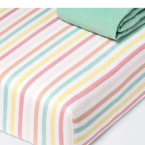 Cloud Island  2pack Play Yard Colorful Striped Fitted Sheet